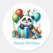 Alles Gute zum Geburtstag Panda Aufkleber (Vorderseite)