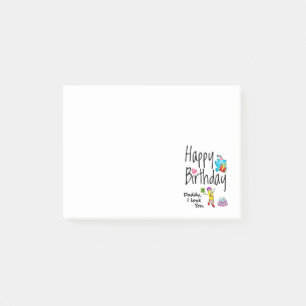 Alles Gute zum Geburtstag. Papa, ich habe dich Lie Post-it Klebezettel
