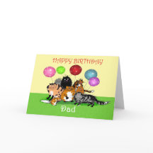 Alles Gute zum Geburtstag Papa, Katzen und Ballons