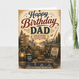 Alles Gute zum Geburtstag Papa Rustikale Outdoor-A Karte