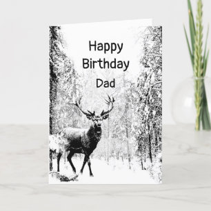 Alles Gute zum Geburtstag Papa Vintage Hirsch, Tie Karte