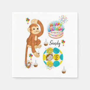 Alles Gute zum Geburtstag Papier Servietten, Affe Serviette