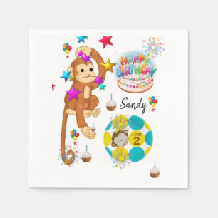 Alles Gute zum Geburtstag Papier Servietten, Affe Serviette