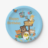 Alles Gute zum Geburtstag Papier Teller Fuchs Tedd (Vorderseite)