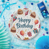 Alles Gute zum Geburtstag Papiertüte mit Balloons Pappteller (Party)