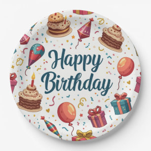 Alles Gute zum Geburtstag Papiertüte mit Balloons Pappteller