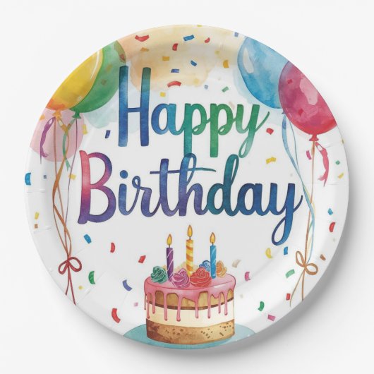 Alles Gute zum Geburtstag Pappteller (Vorderseite)