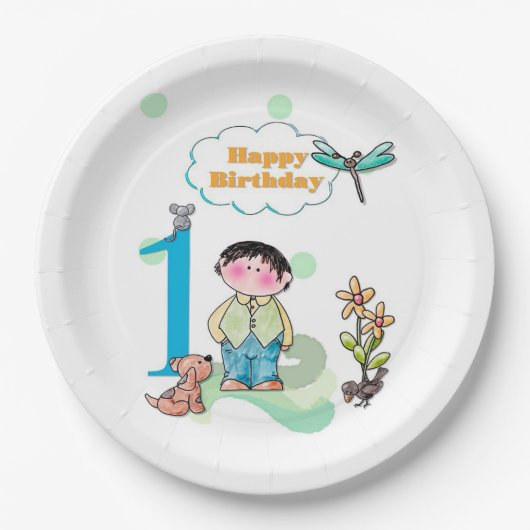 Alles Gute zum Geburtstag Pappteller (Vorderseite)