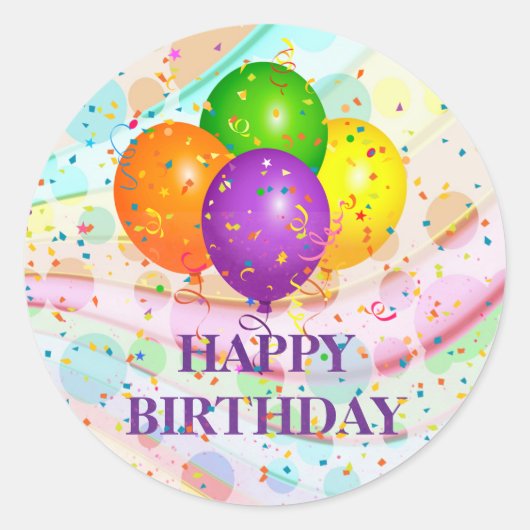 Alles Gute zum Geburtstag, Party auf... Runder Aufkleber (Vorderseite)