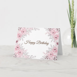 Alles Gute zum Geburtstag Pastell Rosa Wasserfarbe Karte