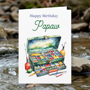 Alles Gute zum Geburtstag Pawpaw Angel-Tackle-Bo Karte