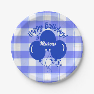 Alles Gute zum Geburtstag Personalisierte Blaue Lu Pappteller
