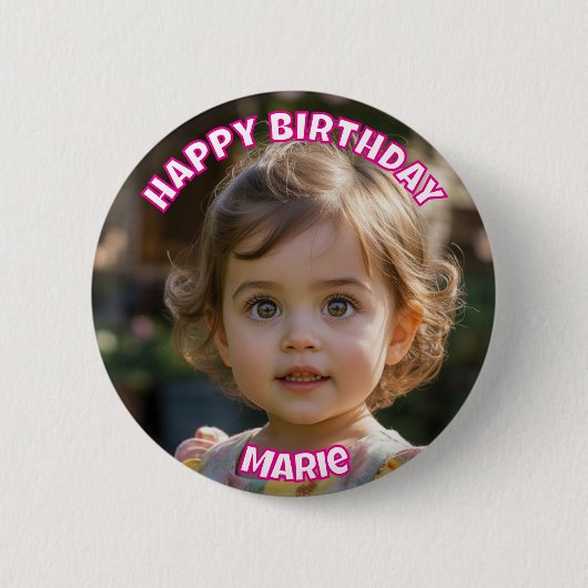 Alles Gute zum Geburtstag Personalisierte Gesicht Button (Vorderseite)