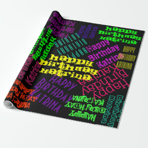 Alles Gute zum Geburtstag Personalisierter Name un Geschenkpapier