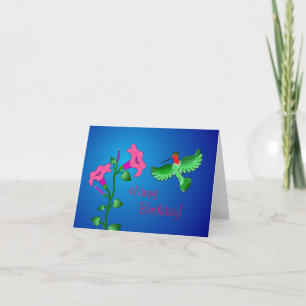 Alles Gute zum Geburtstag Petunia mit Hummingbird Karte
