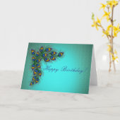 Alles Gute zum Geburtstag! - Pfauenfederhalter-Hin Karte (Gelbe Blume)