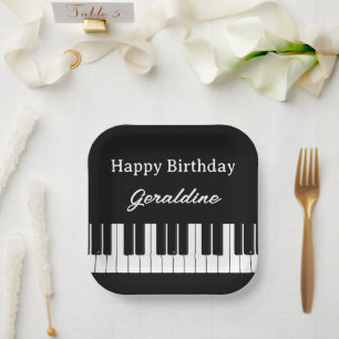 Alles Gute zum Geburtstag Piano-Spieler Personalis Pappteller