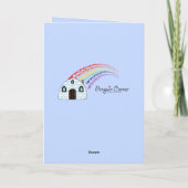 Alles Gute zum Geburtstag: Pinguin mit herzförmige Karte (Rückseite)