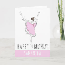 Alles Gute zum Geburtstag Pink Ballerina Ihr Name Karte