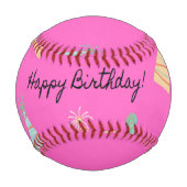 Alles Gute zum Geburtstag pink Baseball (Rückseite)