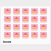 Alles Gute zum Geburtstag! Pink Cupcake Stickers (Blatt)