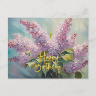 Alles Gute zum Geburtstag Pink Flieder Blumen  Postkarte