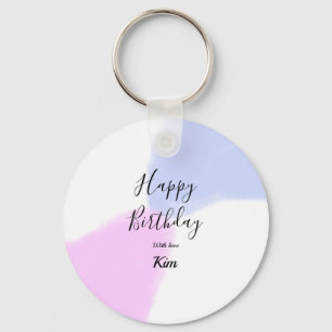 Alles Gute zum Geburtstag pink lila pastell name e Schlüsselanhänger