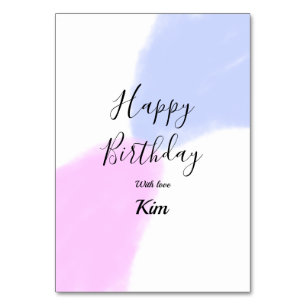 Alles Gute zum Geburtstag pink lila pastell Name e Tischnummer