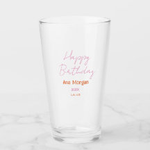 ALLES GUTE ZUM GEBURTSTAG PINK ORANGE NAME EINFACH