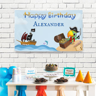 Alles Gute zum Geburtstag Piratenpapagei Und Schif Banner