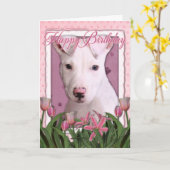 Alles Gute zum Geburtstag - Pitbull - Petey Karte (Gelbe Blume)