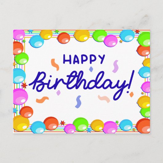 Alles Gute zum Geburtstag Postkarte (Vorderseite)