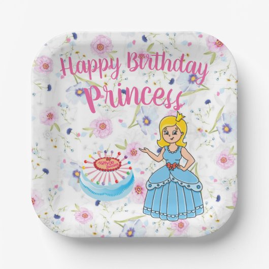 Alles Gute zum Geburtstag Prinzessin Pappteller (Vorderseite)