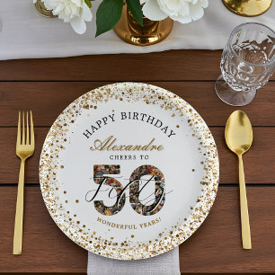 Alles Gute zum Geburtstag Prost auf 50 Jahre Fotoc Pappteller