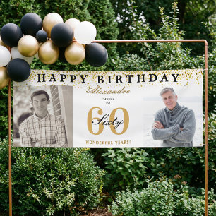 Alles Gute zum Geburtstag Prost auf 60 Jahre Foto  Banner