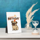 ALLES GUTE ZUM GEBURTSTAG PUG FOTOPLATTE (Seite)