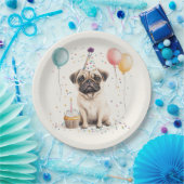 Alles Gute zum Geburtstag Pug Hund Pappteller (Party)