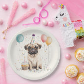 Alles Gute zum Geburtstag Pug Hund Pappteller (Party)