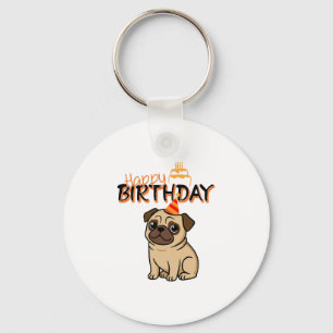 ALLES GUTE ZUM GEBURTSTAG PUG SCHLÜSSELANHÄNGER