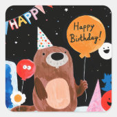 Alles Gute zum Geburtstag Quadratischer Aufkleber (Vorderseite)