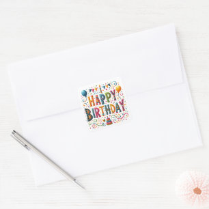 Alles Gute zum Geburtstag Quadratischer Aufkleber