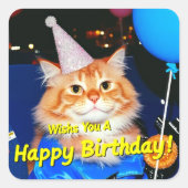 Alles Gute zum Geburtstag Quadratischer Aufkleber (Vorderseite)