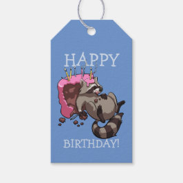 Alles Gute zum Geburtstag! Raccoon Eating Chocolat Geschenkanhänger