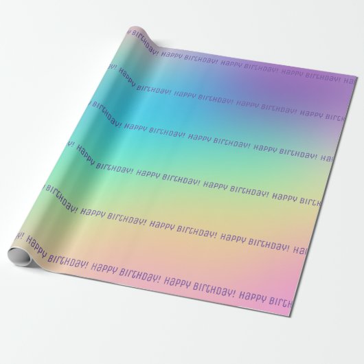 Alles Gute zum Geburtstag! Rainbow Gradient Wrappi Geschenkpapier (Ungerollt)