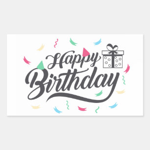 Alles Gute zum Geburtstag Rechteckiger Aufkleber