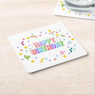 Alles Gute zum Geburtstag Rechteckiger Pappuntersetzer