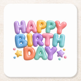 Alles Gute zum Geburtstag Rechteckiger Pappuntersetzer