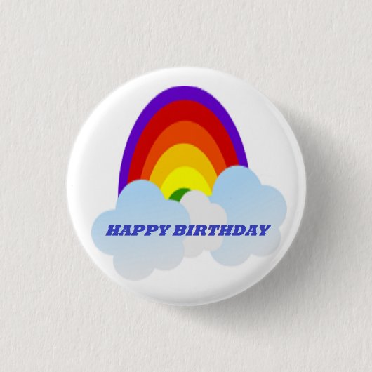 "ALLES GUTE ZUM GEBURTSTAG" REGENBOGEN BUTTON (Vorderseite)