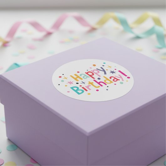 Alles Gute zum Geburtstag (Retro) Runder Aufkleber