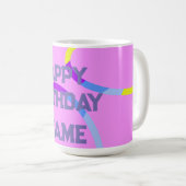 Alles Gute zum Geburtstag Ringe Pink Kaffeetasse (VorderseiteRechts)